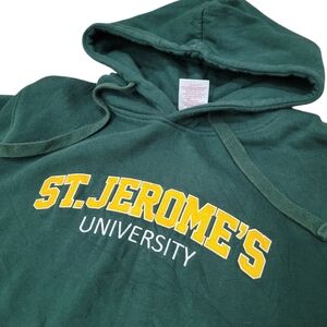 Vintage St. Jerome's University Green Hoodie Sweatshirt Top Size: M